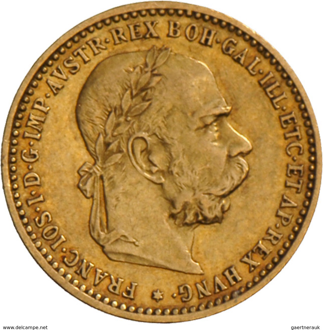 Österreich - Anlagegold: Franz Joseph I. 1848-1916: Lot 5 Goldmünzen: 4 X 10 Kronen (a 3,37 G 900/10 - Austria