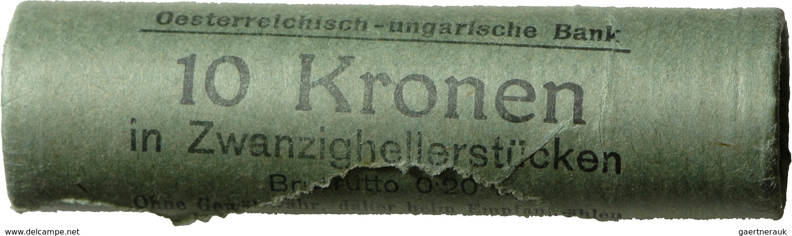 Österreich: 1 Original-Rolle Der Österreichisch-Ungarischen Bank; 10 Kronen In 50 X 20 Hellerstücken - Austria