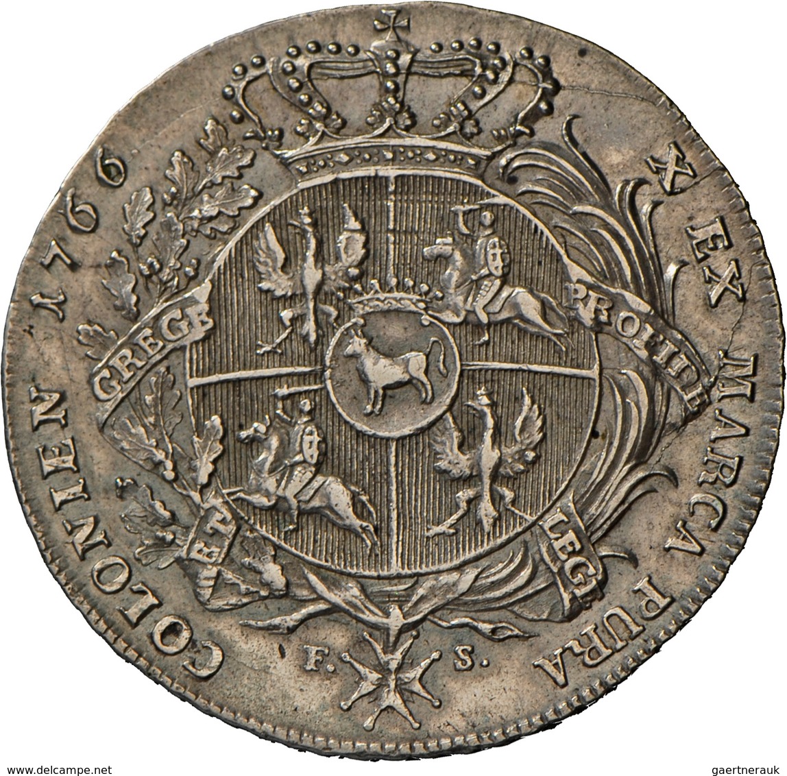 Polen: Stanislaus August, 1764-1795: Konventionstaler 1766 F-S, Davenport 1618. 27,93 G. Randfehler, - Polonia