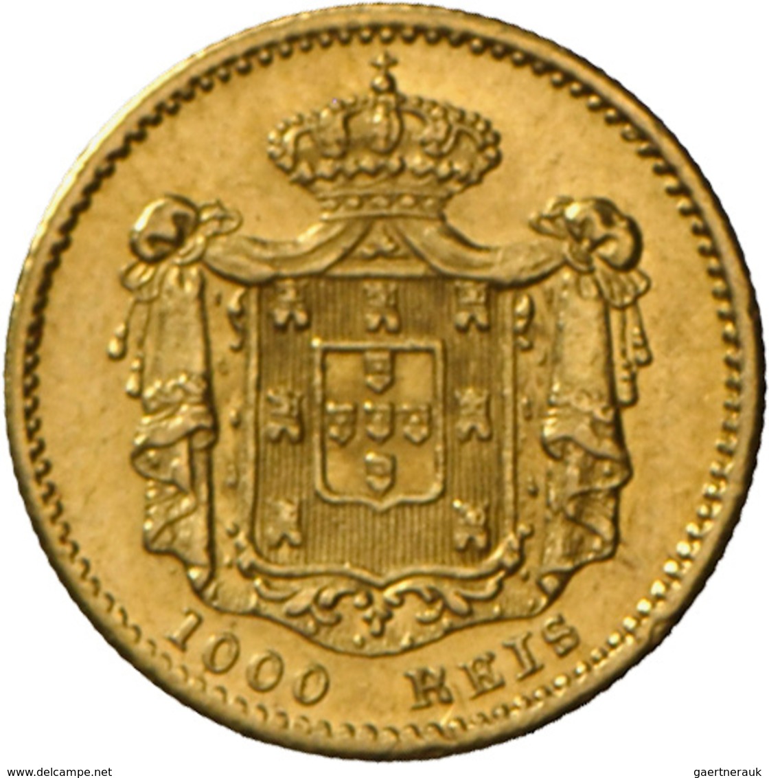 Portugal: Peter V. 1853-1861 (Pedro/Pierre): 1000 Reis 1855, KM# 495, Friedberg 149. 1,76 G, 917/100 - Portogallo