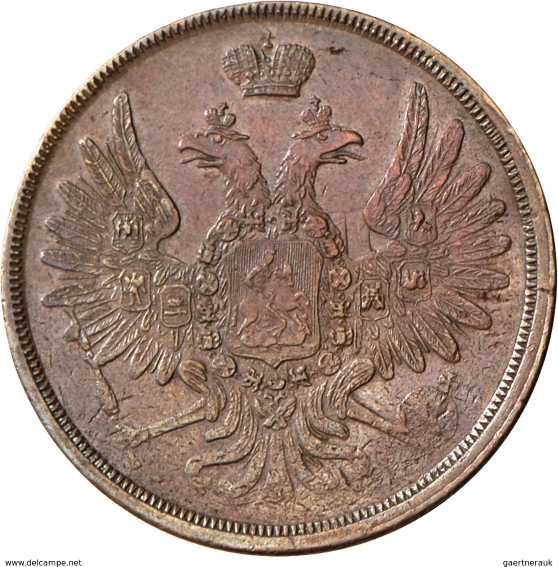 Russland: Alexander II. 1855-1881: 3 Kopeken 1858 EM, KM C# 151.1, Bitkin 320, Unruhige Oberfläche, - Rusia