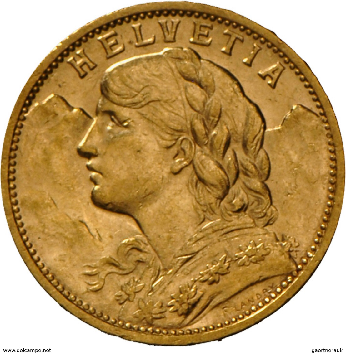 Schweiz - Anlagegold: 20 Franken 1901 B (Vreneli), KM# 35.1, 6.45 G, 900/1000 Gold, Auflage Nur 500. - Otros & Sin Clasificación