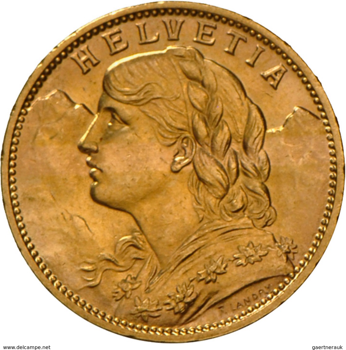 Schweiz - Anlagegold: 20 Franken 1913 B (Vreneli), KM# 35.1, 6.45 G, 900/1000 Gold, Auflage Nur 700. - Autres & Non Classés