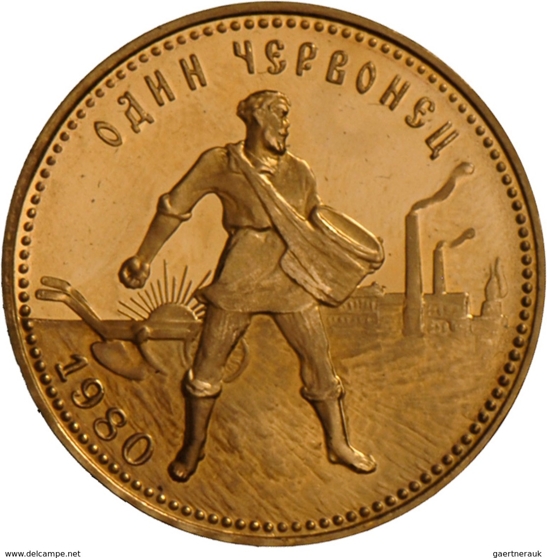Sowjetunion: 1917-1991:10 Rubel (Tscherwonez) 1980, Moskau. 7,74 G Feingold. Friedberg 181 A; Gold, - Rusland