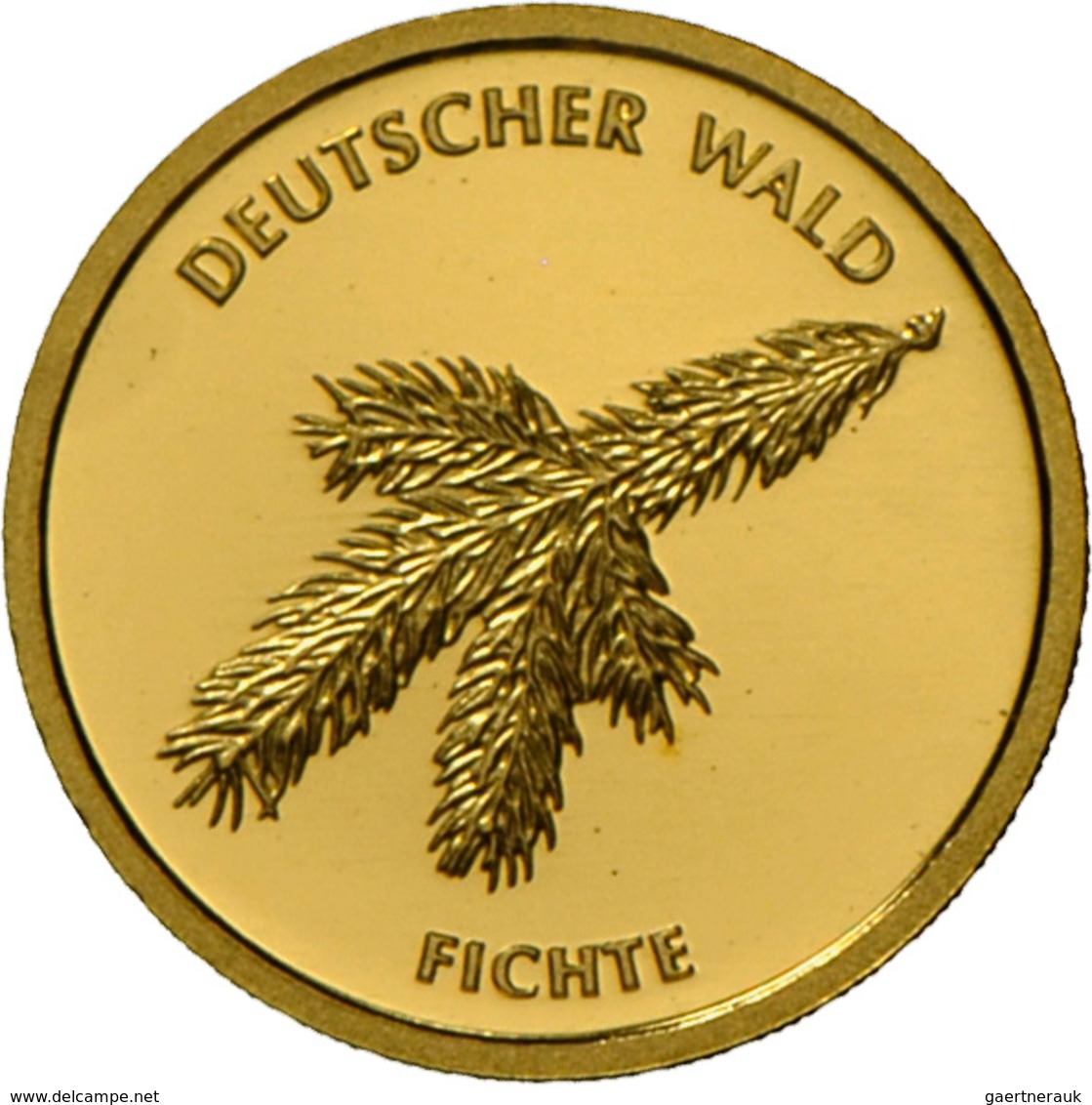 Deutschland - Anlagegold: 4 X 20 Euro Gold Serie Deutscher Wald 2010 - 2012 + 2014: (Eiche, Buche, F - Germania