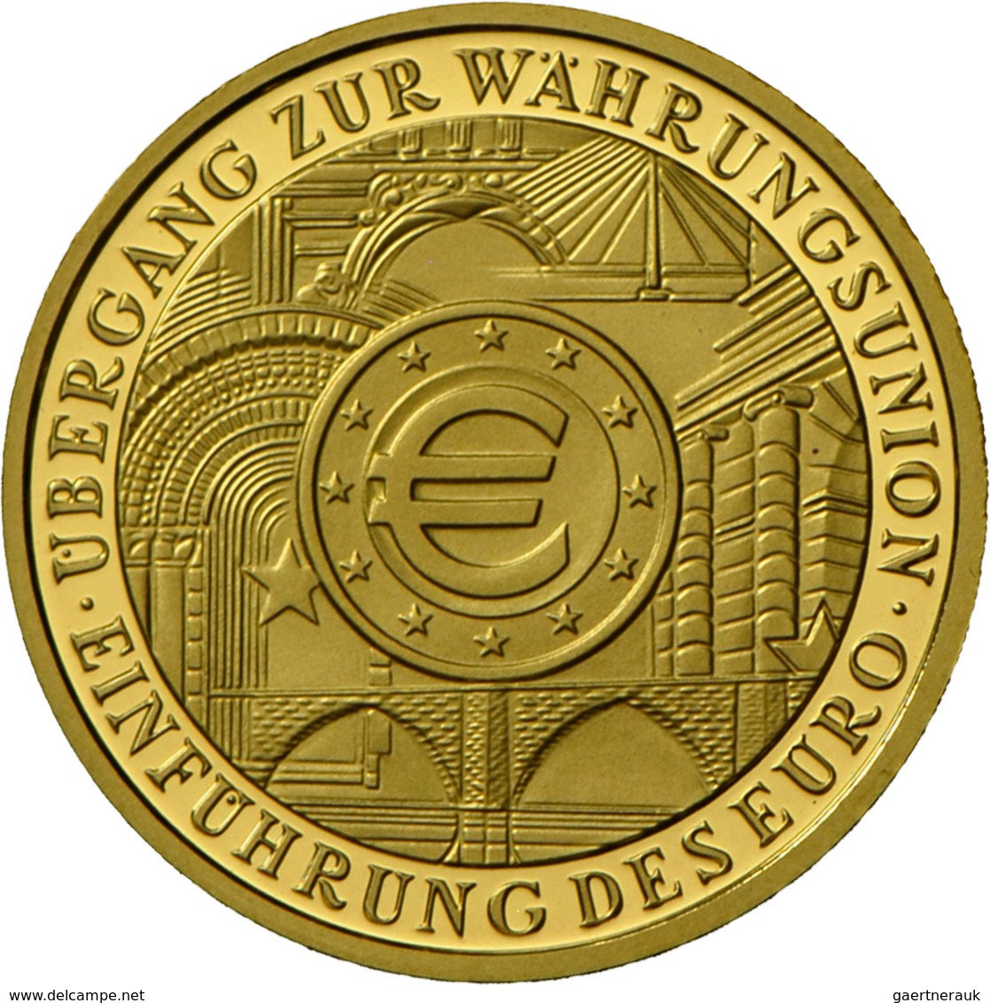 Deutschland - Anlagegold: 5 X 100 Euro 2002 Währungsunion (A,D,F,G,J), In Originalkapsel, Mit Zertif - Alemania