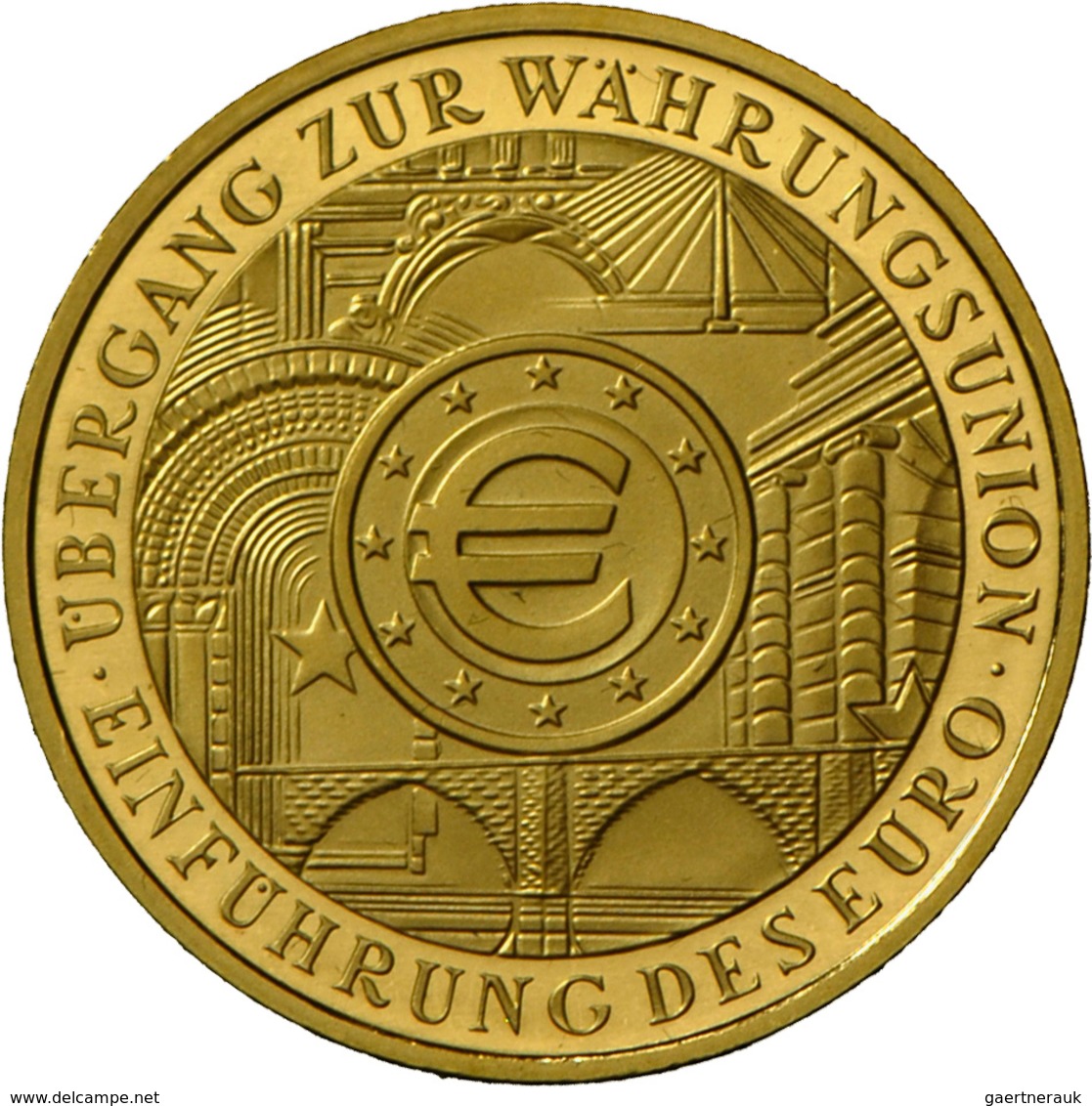 Deutschland - Anlagegold: 5 X 100 Euro 2002 Währungsunion (A,D,F,G,J), In Originalkapsel, Mit Zertif - Allemagne