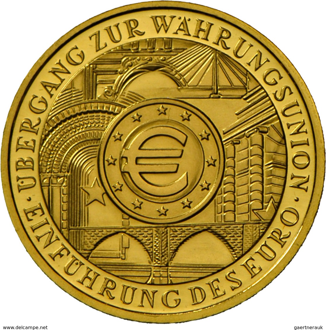 Deutschland - Anlagegold: 5 X 100 Euro 2002 Währungsunion (A,D,F,G,J), In Originalkapsel, Mit Zertif - Alemania