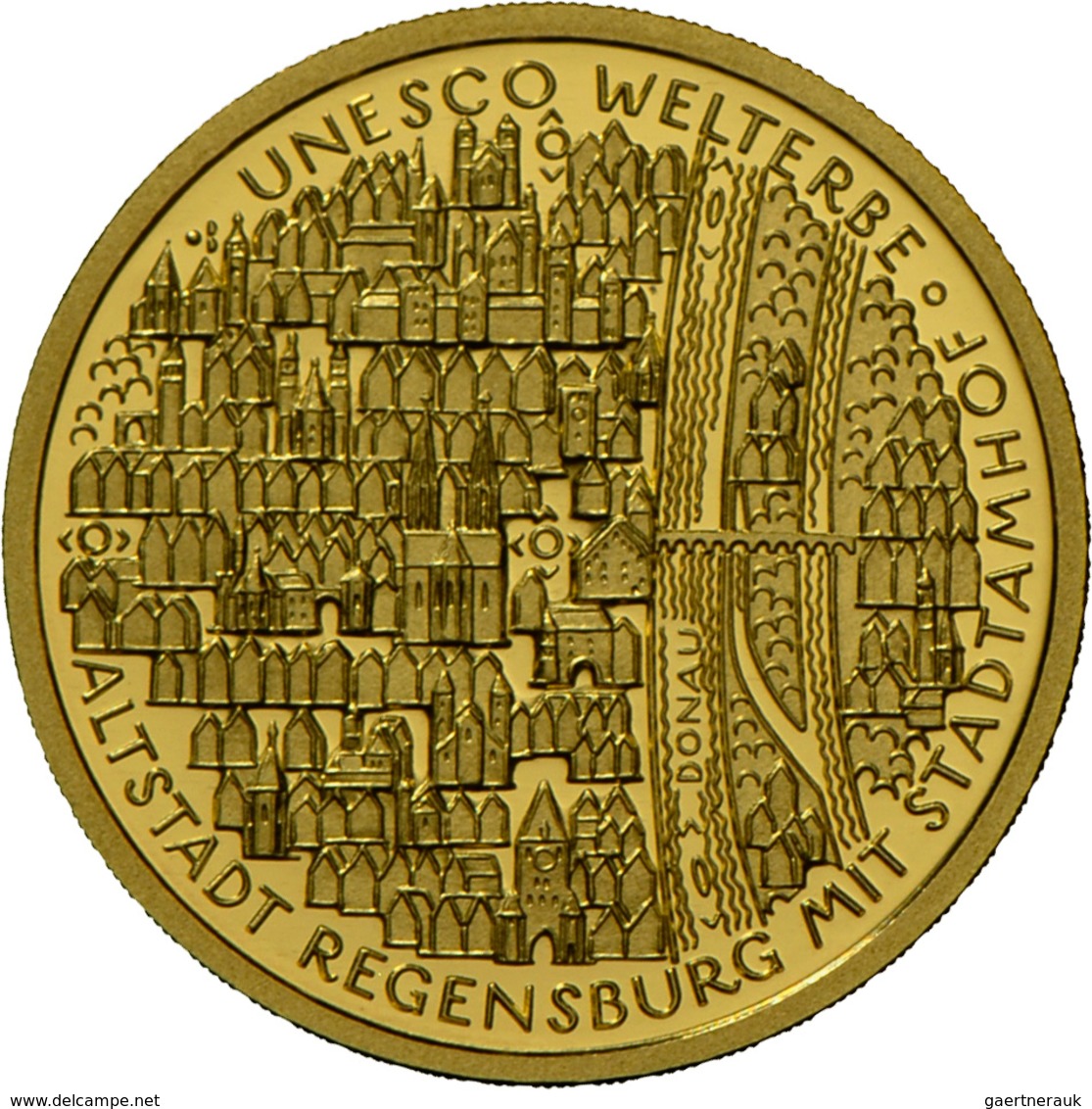 Deutschland - Anlagegold: 5 X 100 Euro 2016 Altstadt Regensburg Mit Stadtamhof (A,D,F,G,J) In Origin - Germania