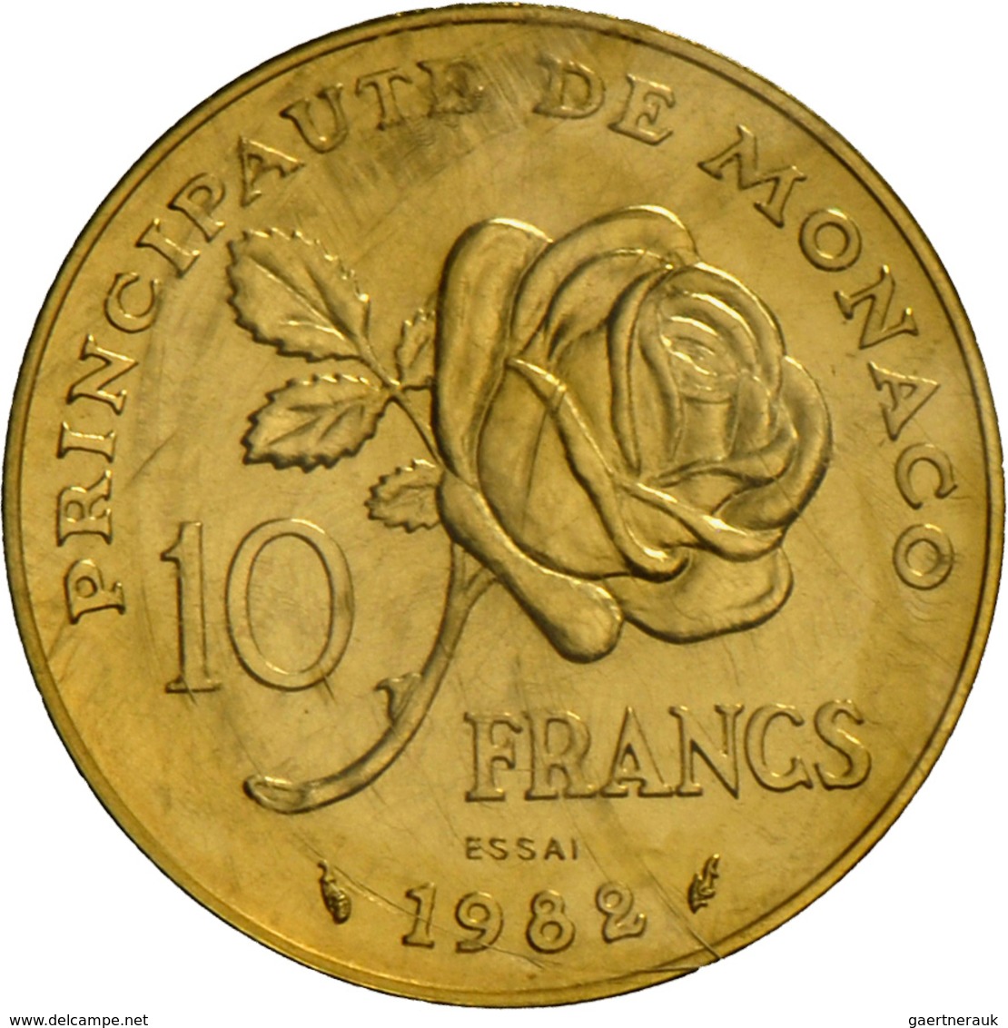 Monaco: Rainier II. 1949-2005: Lot 3 X 10 Francs 1982 ESSAI Fürstin Gracia Patricia (Grace Kelly) In - Mónaco
