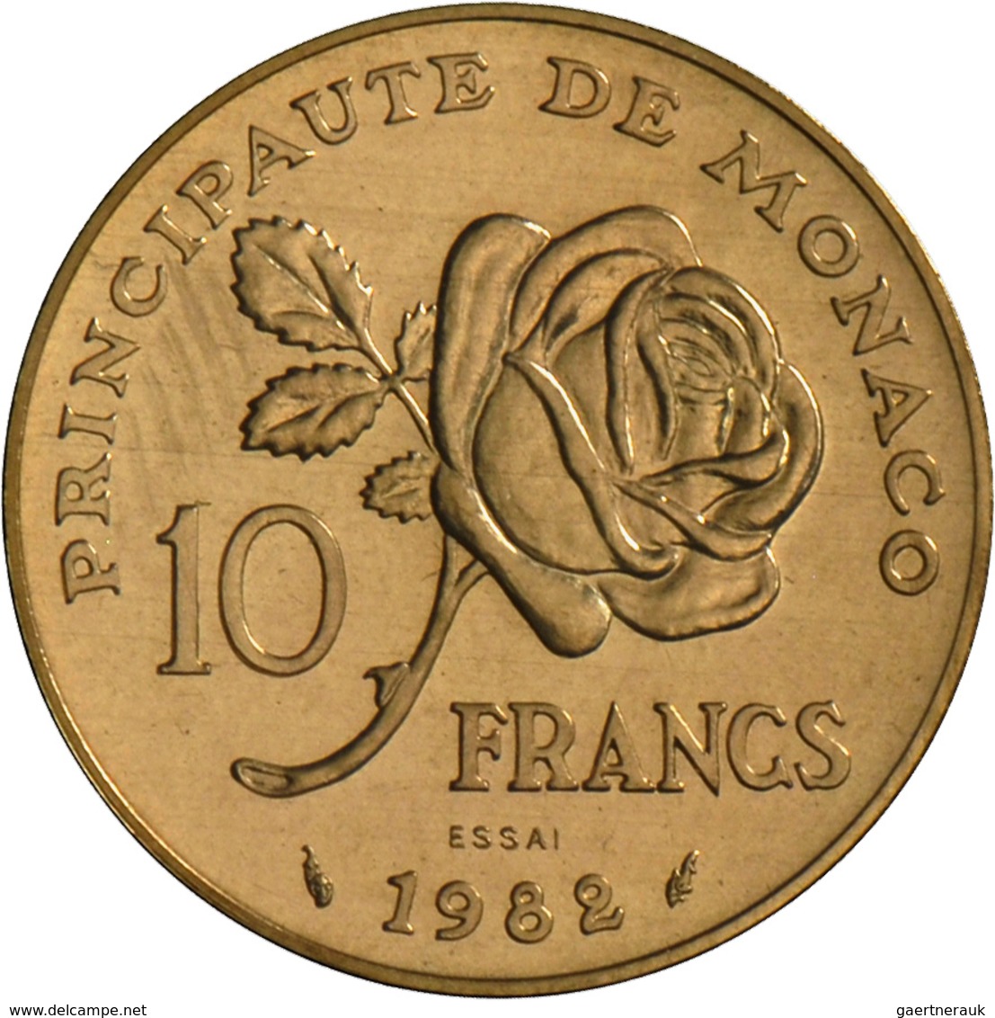 Monaco: Rainier II. 1949-2005: Lot 3 X 10 Francs 1982 ESSAI Fürstin Gracia Patricia (Grace Kelly) In - Mónaco