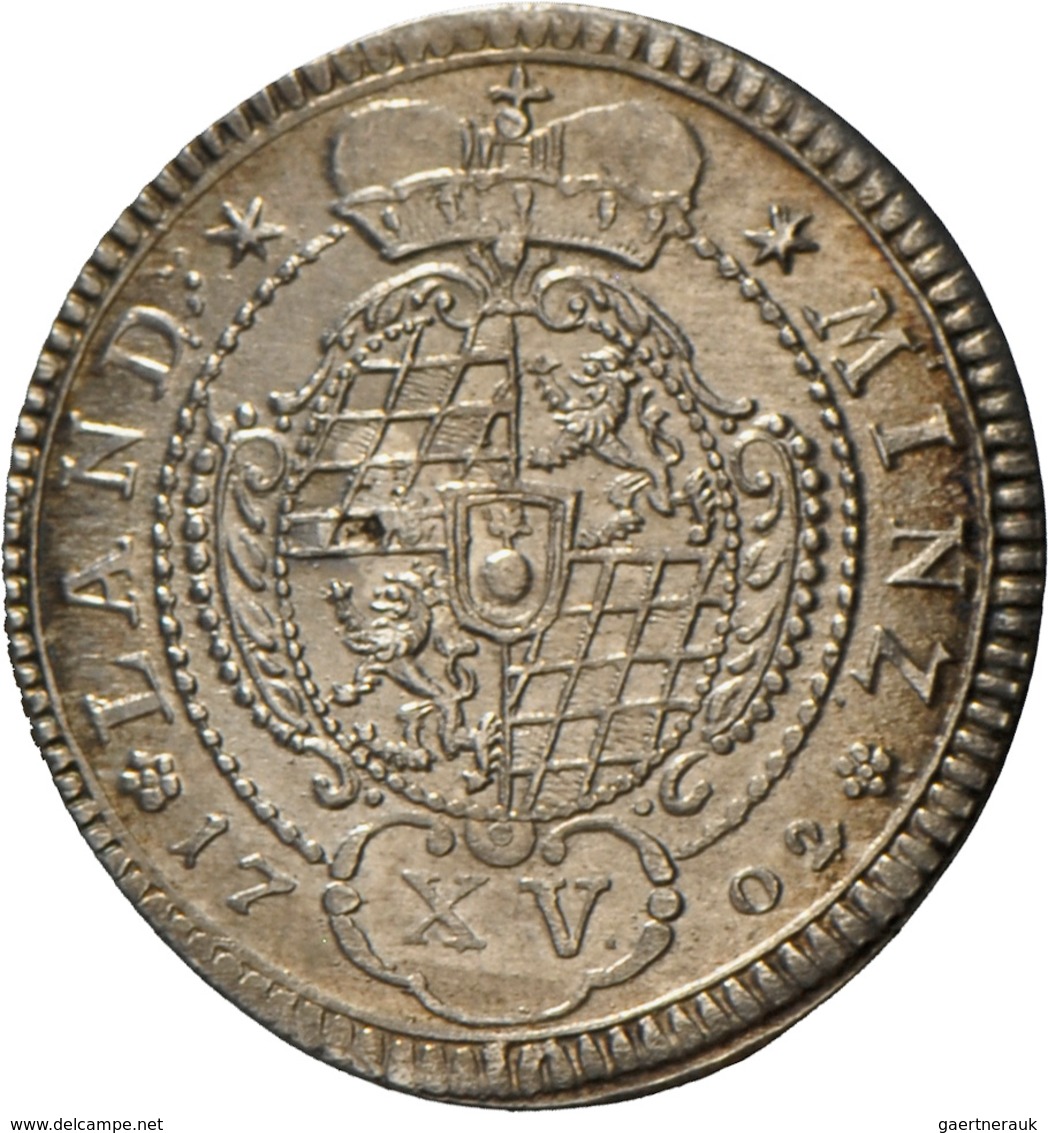 Altdeutschland Und RDR Bis 1800: Bayern, Maximilian II. Emanuel 1679-1705: 1/4 Gulden 1702 Zu XV Kre - Altri & Non Classificati