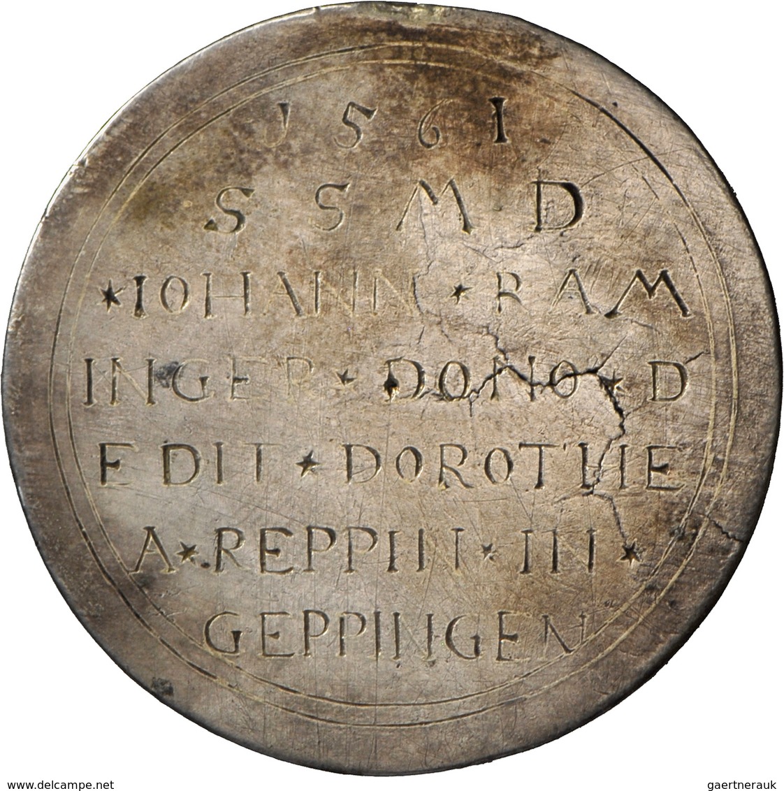 Altdeutschland Und RDR Bis 1800: Göppingen/Württemberg: Silbergußmedaille 1536 Von Hans Kels, Av: Br - Autres & Non Classés