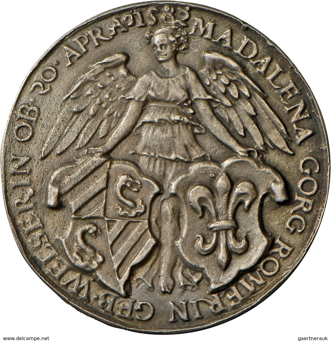 Altdeutschland Und RDR Bis 1800: Nürnberg: Silbergußmedaille 1852, Auf Den Tod Von Magdalena Römer, - Altri & Non Classificati