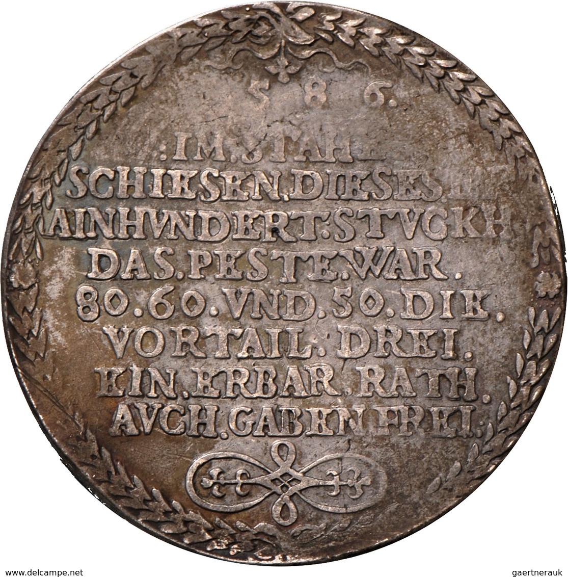 Altdeutschland Und RDR Bis 1800: Regensburg, Freie Reichstadt: Guldentaler Zu 60 Kreuzer 1586; 40,7 - Otros & Sin Clasificación