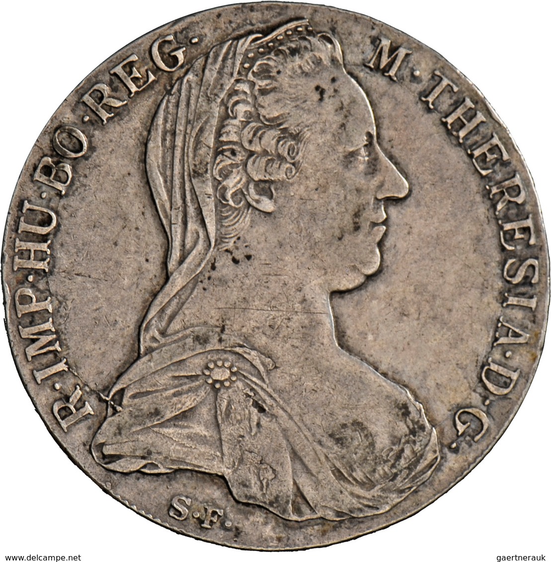 Haus Habsburg: Maria Theresia 1740-1780: Taler 1780 S.F. Günzburg, Ovale Brosche Mit Perlen. 27,91 G - Autres – Europe