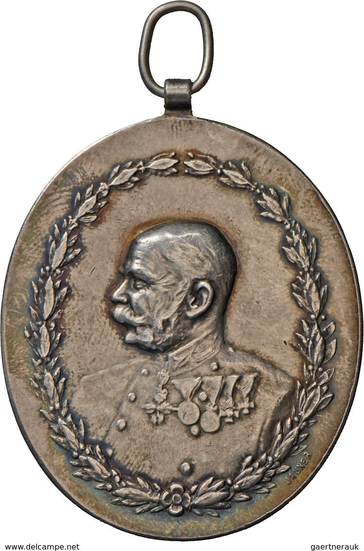 Haus Habsburg: Franz Joseph I. 1848-1916: Tragbare, Ovale Silbermedaille O. J. Von Jauner. Staatspre - Altri – Europa