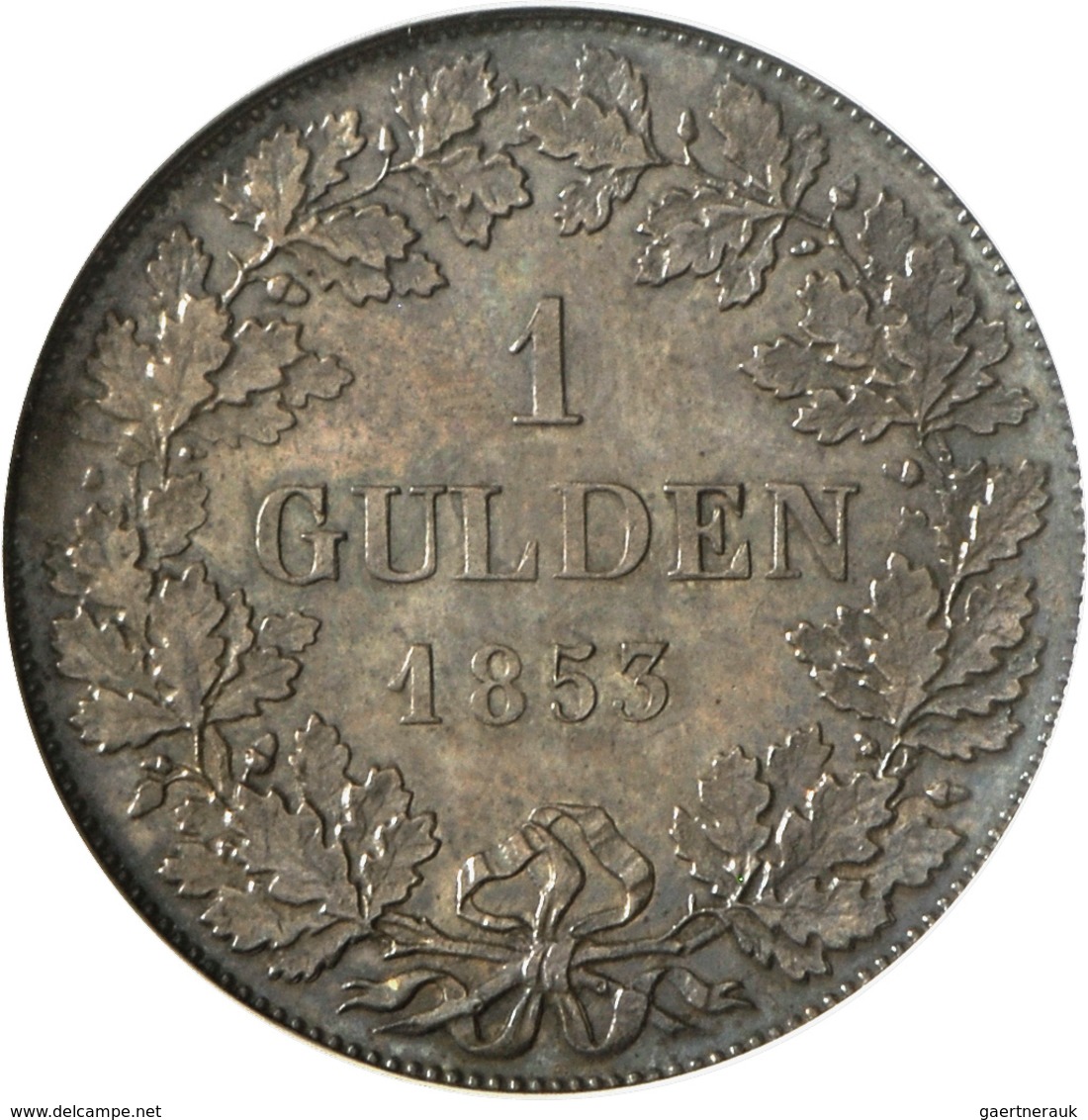 Frankfurt Am Main: Frankfurt A.M., Freie Stadt 1815-1866: 1 Gulden 1853, AKS 12, Jaeger 27, Im Holde - Autres & Non Classés