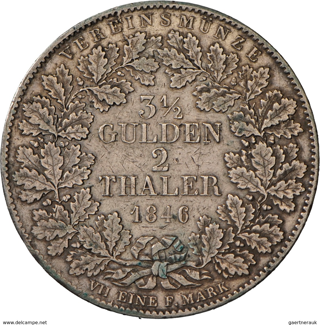 Frankfurt Am Main: Frankfurt A.M., Freie Stadt 1815-1866: Doppeltaler 1846 (3 1/2 Gulden), AKS 2, Ja - Otros & Sin Clasificación