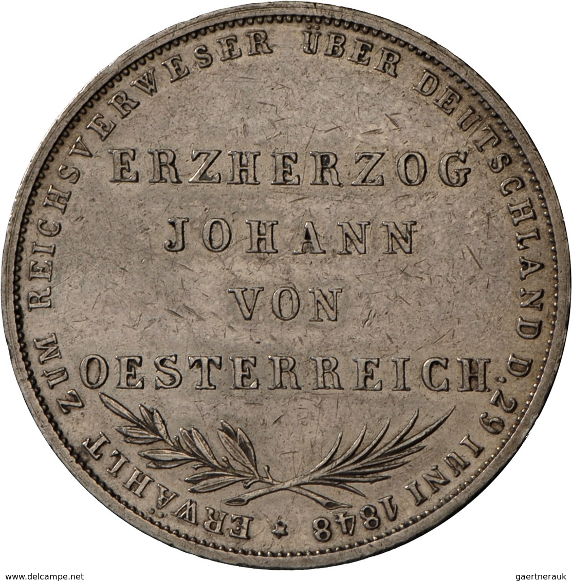 Frankfurt Am Main: Frankfurt A.M., Freie Stadt 1815-1866: Doppelgulden 1848, Auf Die Wahl Von Erzher - Altri & Non Classificati