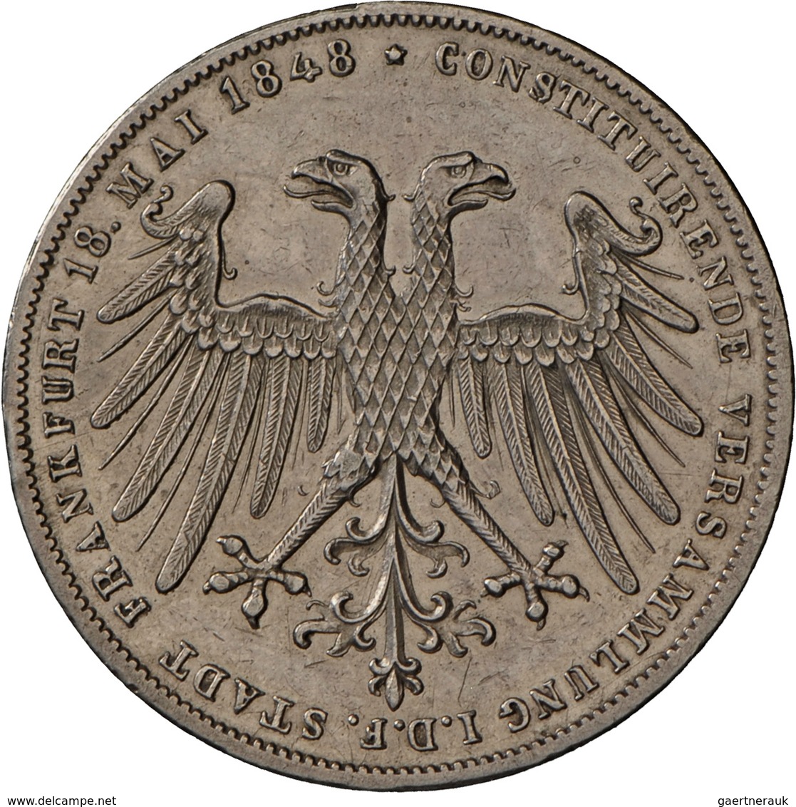 Frankfurt Am Main: Frankfurt A.M., Freie Stadt 1815-1866: Doppelgulden 1848, Auf Die Wahl Von Erzher - Autres & Non Classés