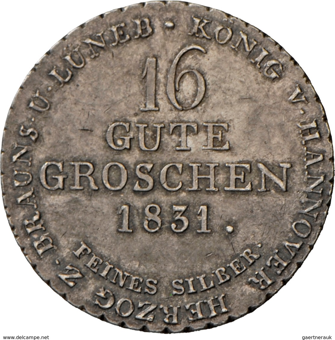 Hannover: Wilhelm IV. 1830-1837: 16 Gute Groschen 1831, AKS 66a, Jaeger 33 A, Winz. Kratzer,feine Pa - Autres & Non Classés