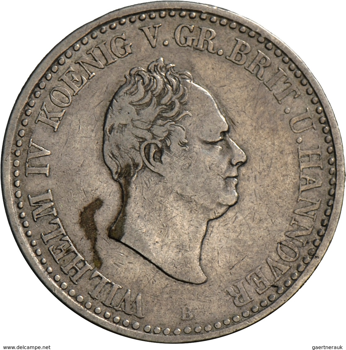 Hannover: Wilhelm IV. 1830-1837: Taler 1834 B, Davenport 662, AKS 62, 22.0 G, Sehr Schön. - Altri & Non Classificati