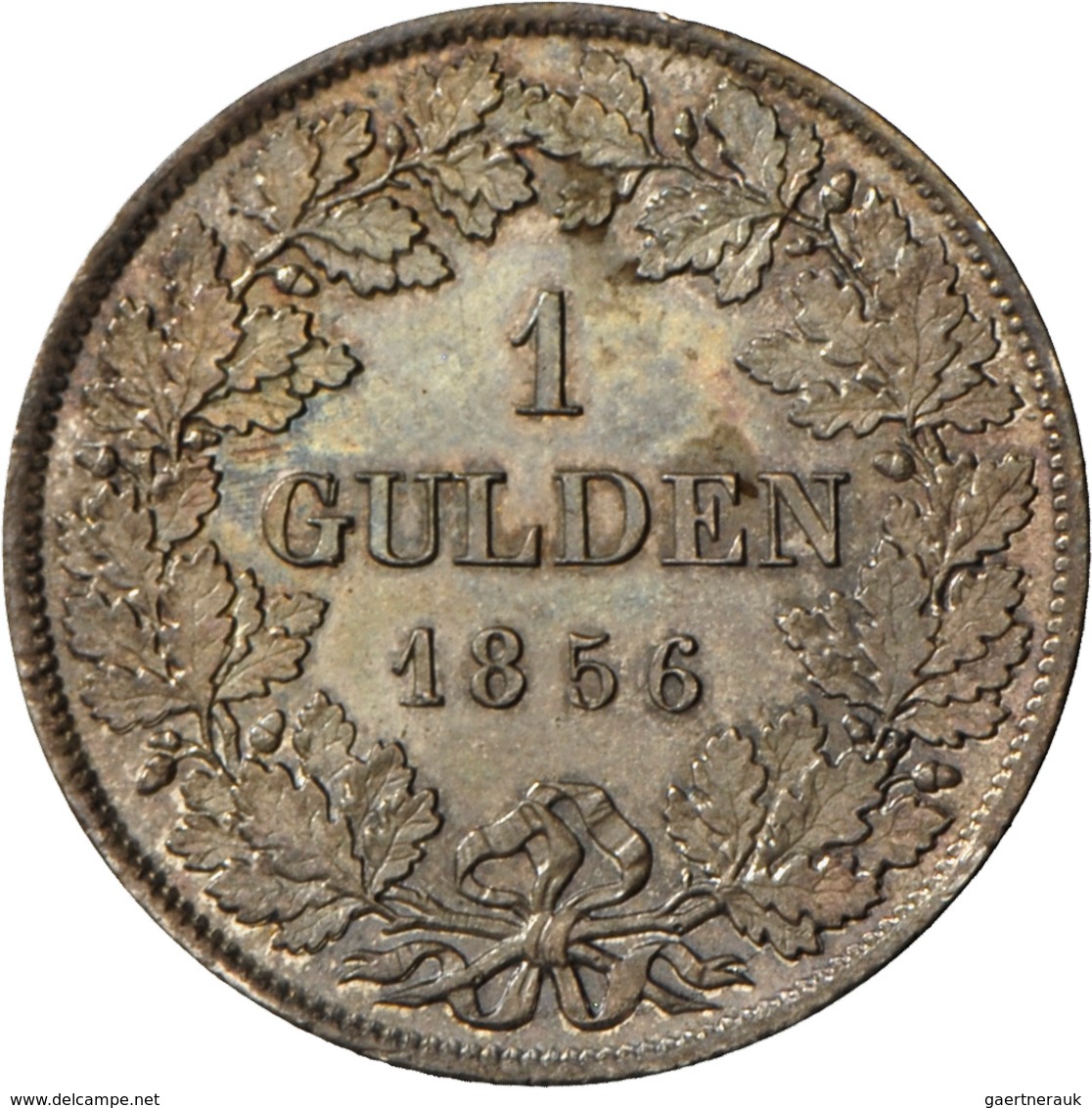 Nassau: Adolph 1839-1866: 1 Gulden 1856, Geringe Auflage, AKS 66, Jaeger 56, Winziger Randschlag, Wu - Otros & Sin Clasificación