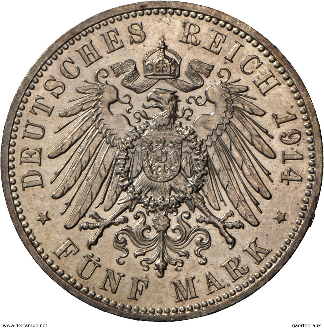 Anhalt: Friedrich II. 1904-1918: 5 Mark 1914, Mit Ehefrau Marie Von Baden. Jaeger 25, Kleine Kratzer - Taler Et Doppeltaler