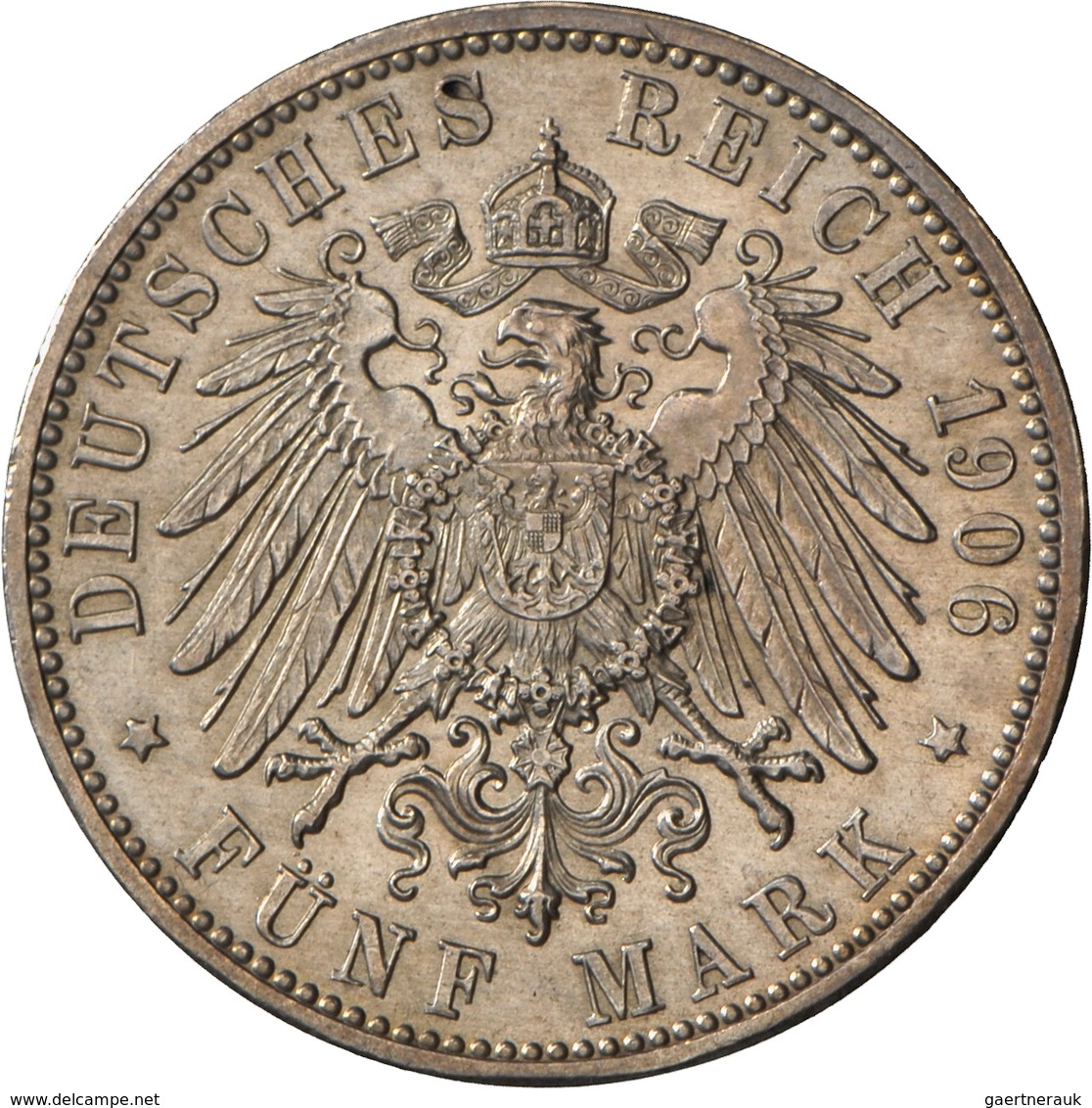 Baden: Friedrich I. 1852-1907: 5 Mark 1906, Goldene Hochzeit, Jaeger 35, Vorzüglich-Stempelglanz. - Taler Et Doppeltaler