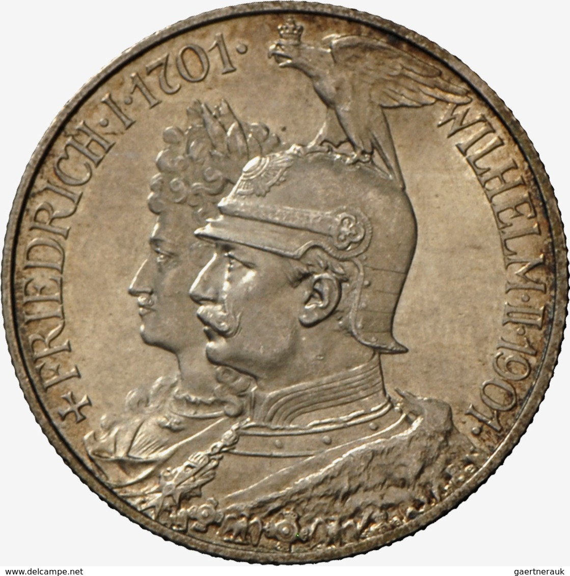 Preußen: Wilhelm II. 1888-1918: Lot 2 Münzen: 2 Mark Und 5 Mark 1901 (Jaeger 105 Und 106), 200-Jahr- - Taler Et Doppeltaler