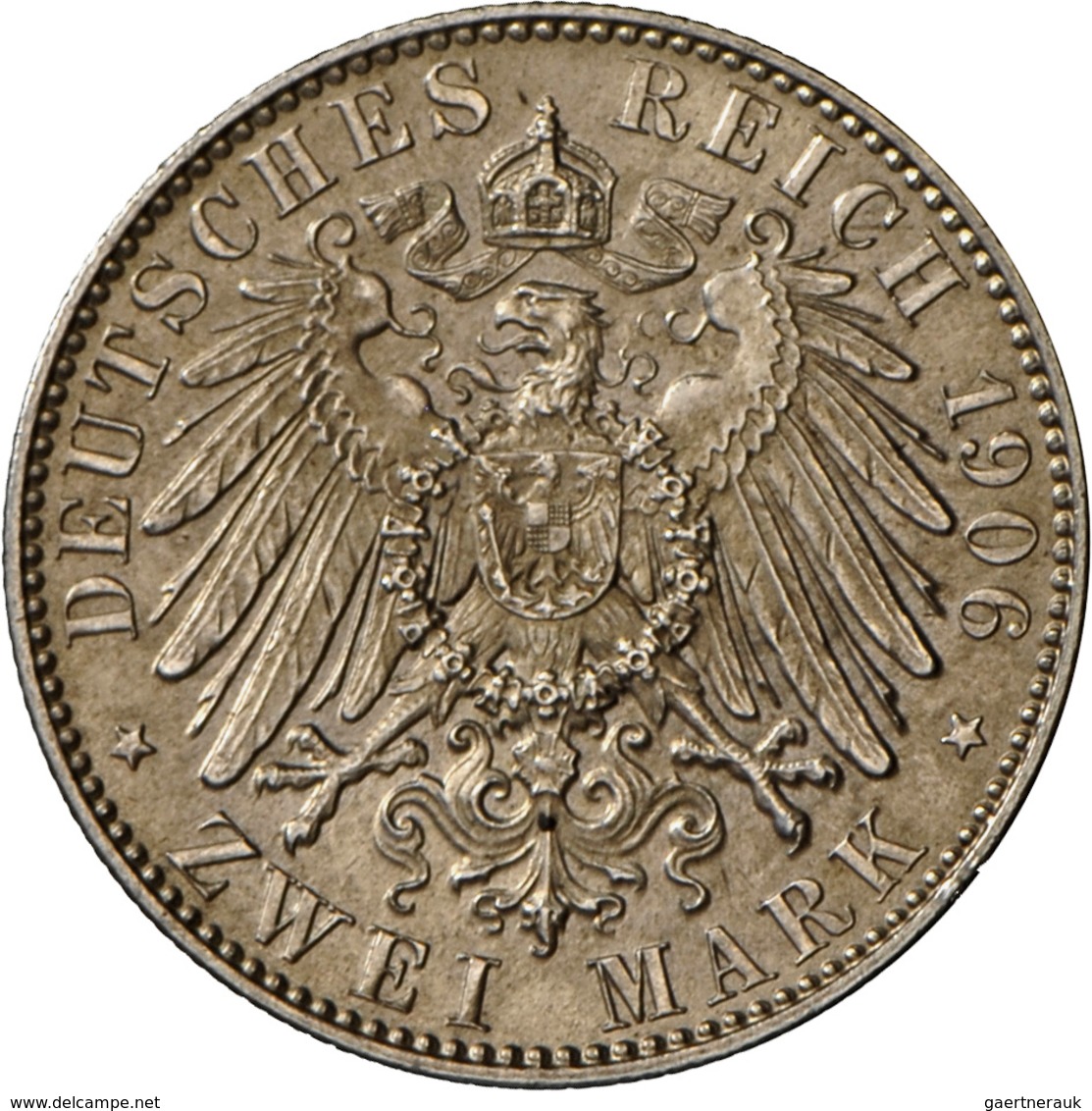 Sachsen: Friedrich August III. 1904-1918: 2 Mark 1906 E, Jaeger 134, Vorzüglich - Stempelglanz. - Taler Et Doppeltaler