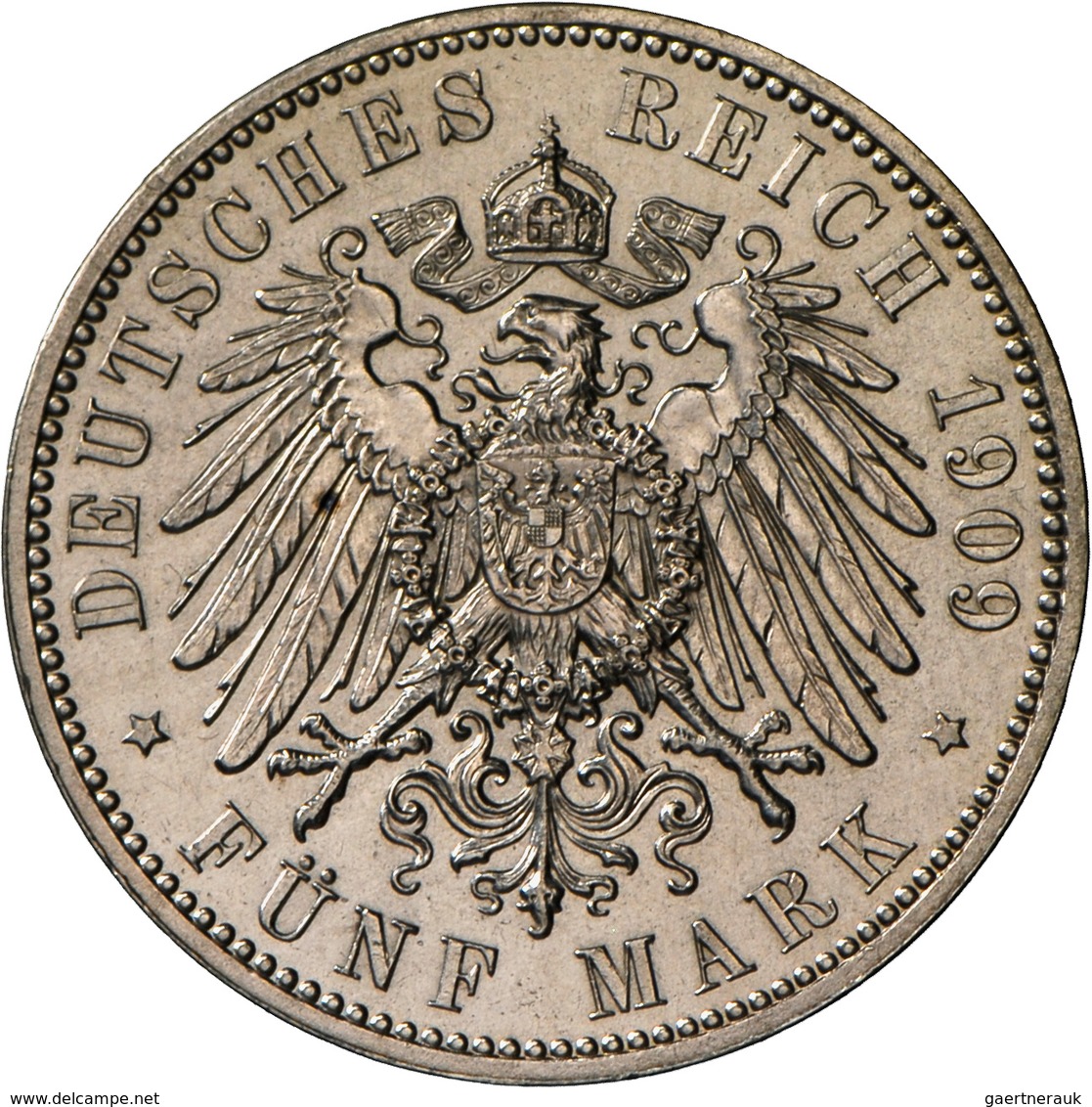 Sachsen: Friedrich August III. 1904-1918: 5 Mark 1909 Universität Leipzig, Jaeger 139, Feine Kratzer - Taler Et Doppeltaler