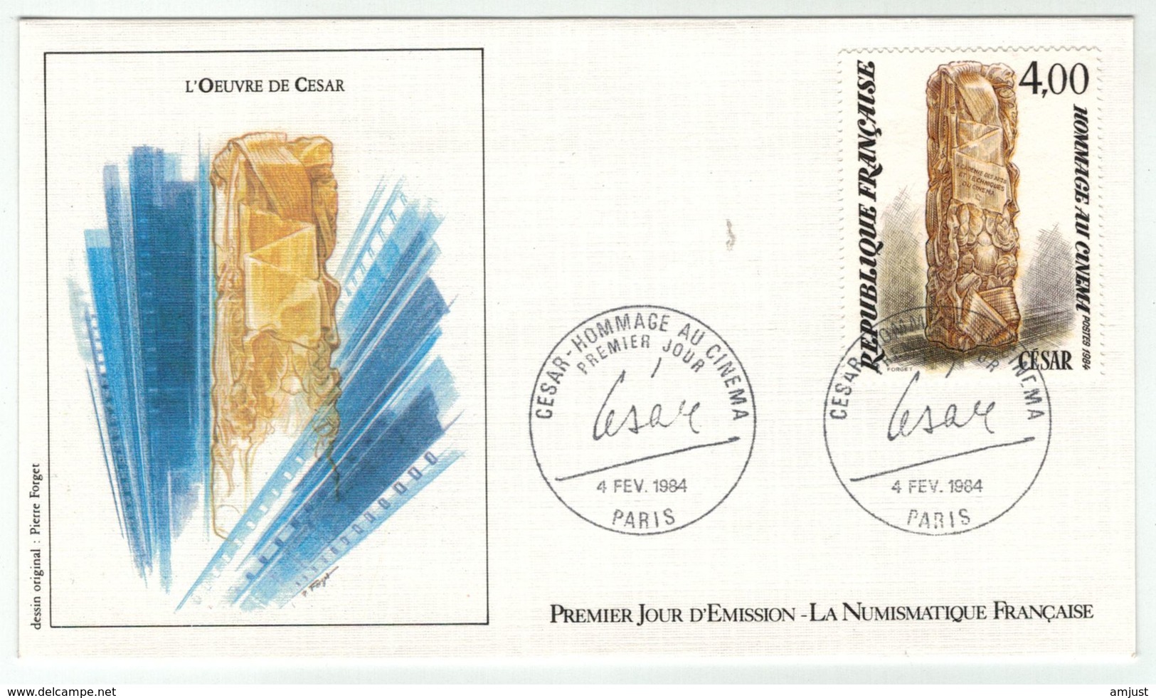 France // FDC // 1980-1989 // 1984 //  FDC Du 04.02.1984  Hommage Au Cinéma - 1980-1989