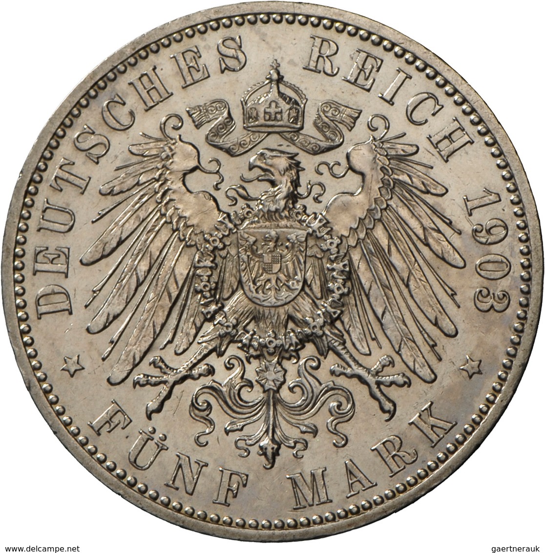 Sachsen-Altenburg: Ernst 1853-1908: 5 Mark 1903 A, 50jähriges Regierungsjubiläum, Kratzer, Vorzüglic - Taler Et Doppeltaler