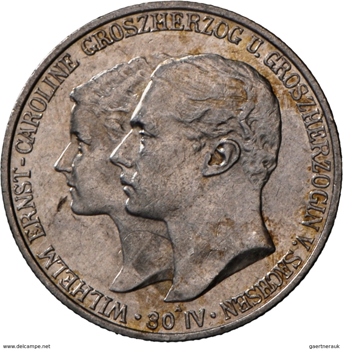 Sachsen-Weimar-Eisenach: Wilhelm Ernst 1901-1918: 2 Mark 1903 + 5 Mark 1903, Mit Seiner Gemahlin Car - Taler Et Doppeltaler