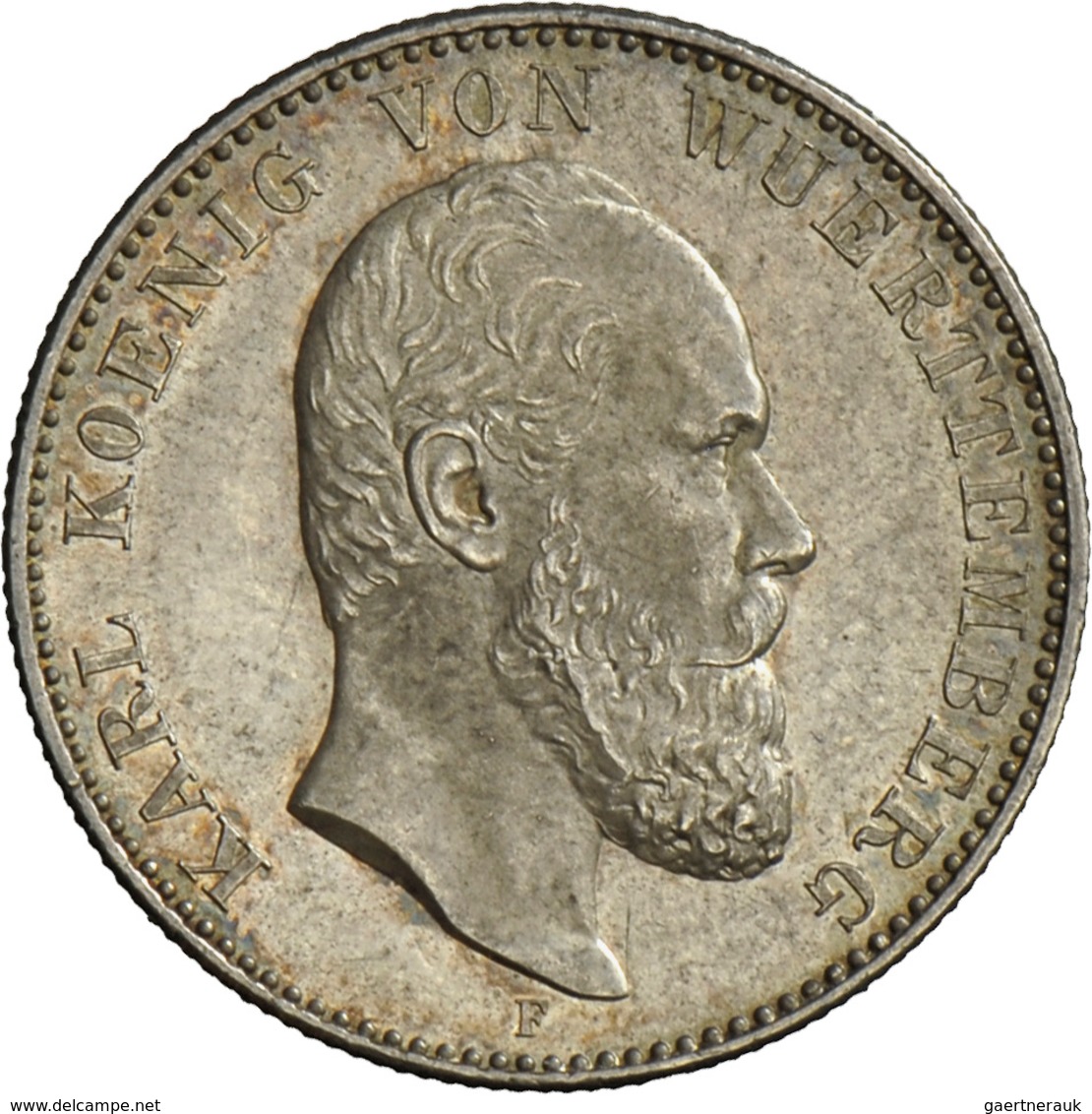 Württemberg: Karl 1864-1891: 2 Mark 1876 F, Jaeger 172, Selten In Dieser Erhaltung, Prachtexemplar, - Taler Et Doppeltaler