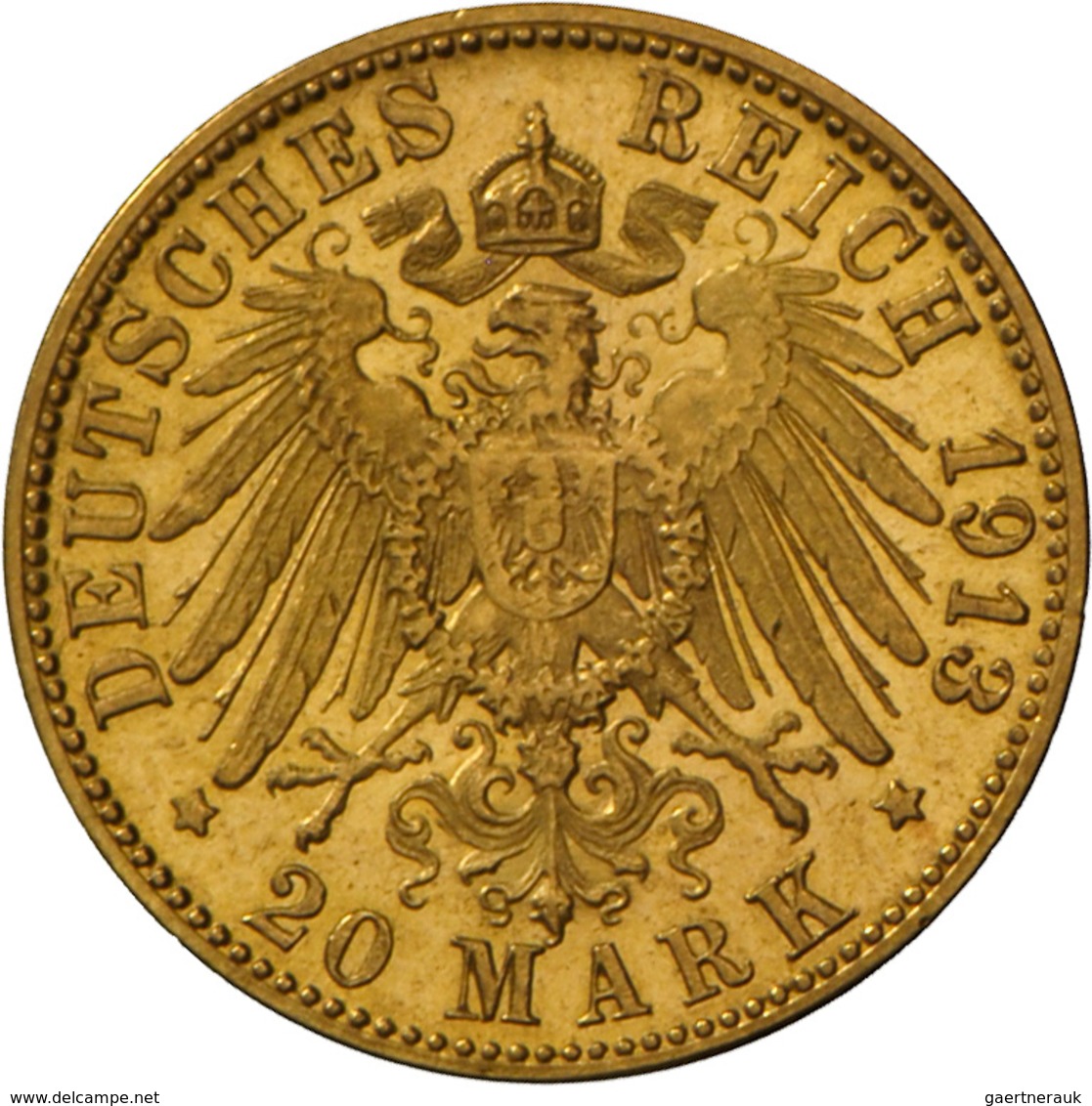 Württemberg: Wilhelm II. 1891-1918: 20 Mark 1913 F, Seltenster Jahrgang, Jaeger 296, Gewicht 7,95 G, - Taler Et Doppeltaler