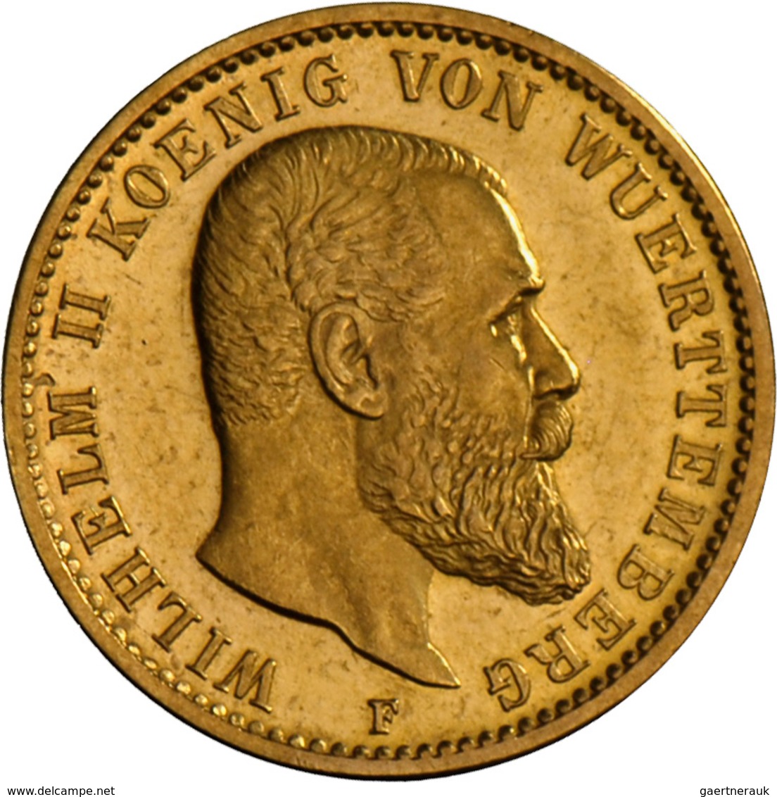 Württemberg: Wilhelm II. 1891-1918: 20 Mark 1913 F, Seltenster Jahrgang, Jaeger 296, Gewicht 7,95 G, - Taler Et Doppeltaler