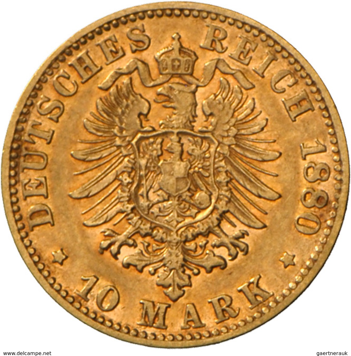 Bayern: Ludwig II. 1864-1886: 10 Mark 1880 D, Jaeger 196, 3,93 G, 900/1000 Gold, Sehr Schön. - Gouden Munten