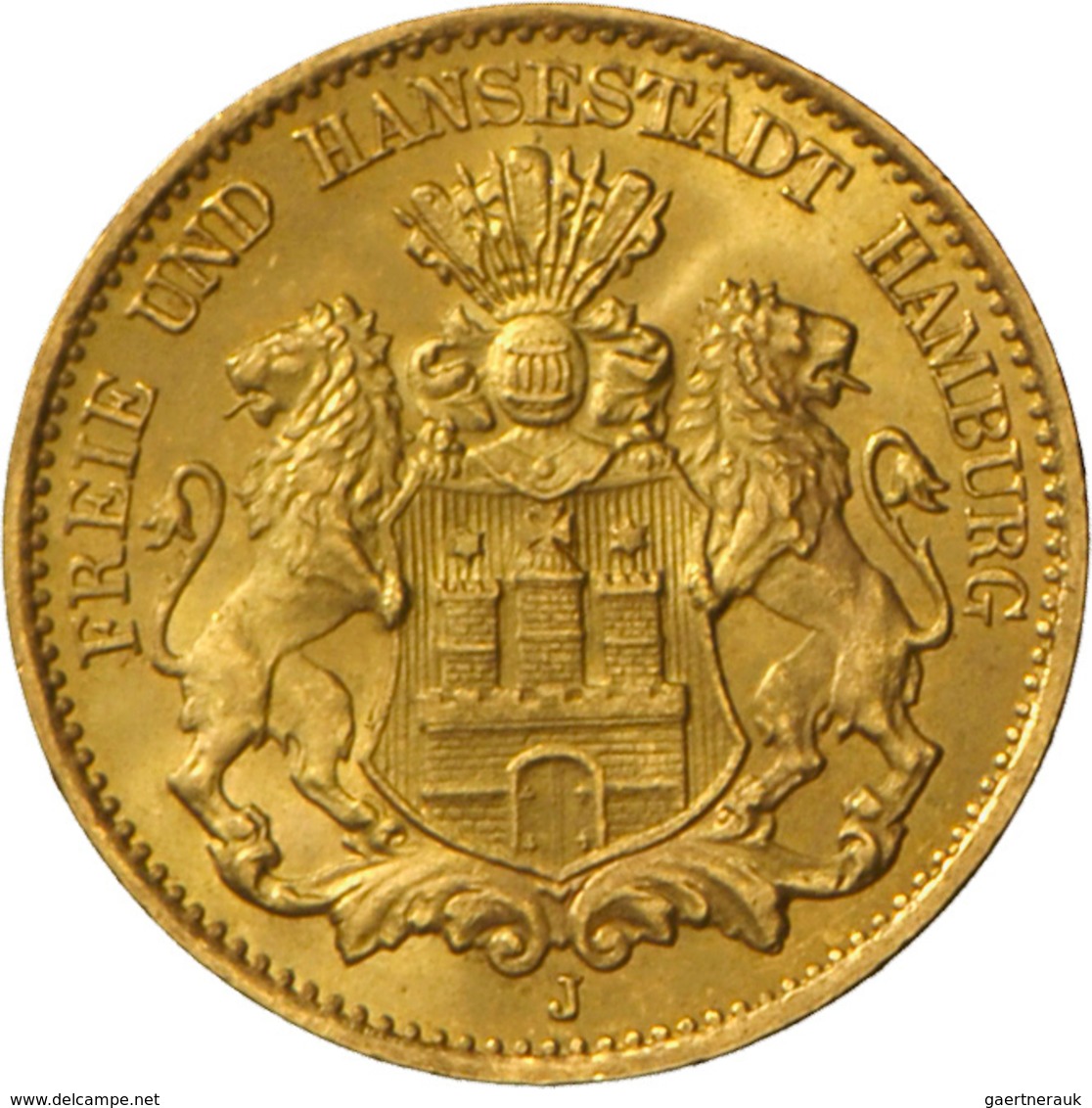 Hamburg: Freie Und Hansestadt: 10 Mark 1903 J, Jaeger 211, 3,98 G 900/1000 Gold, Vorzüglich - Stempe - Pièces De Monnaie D'or