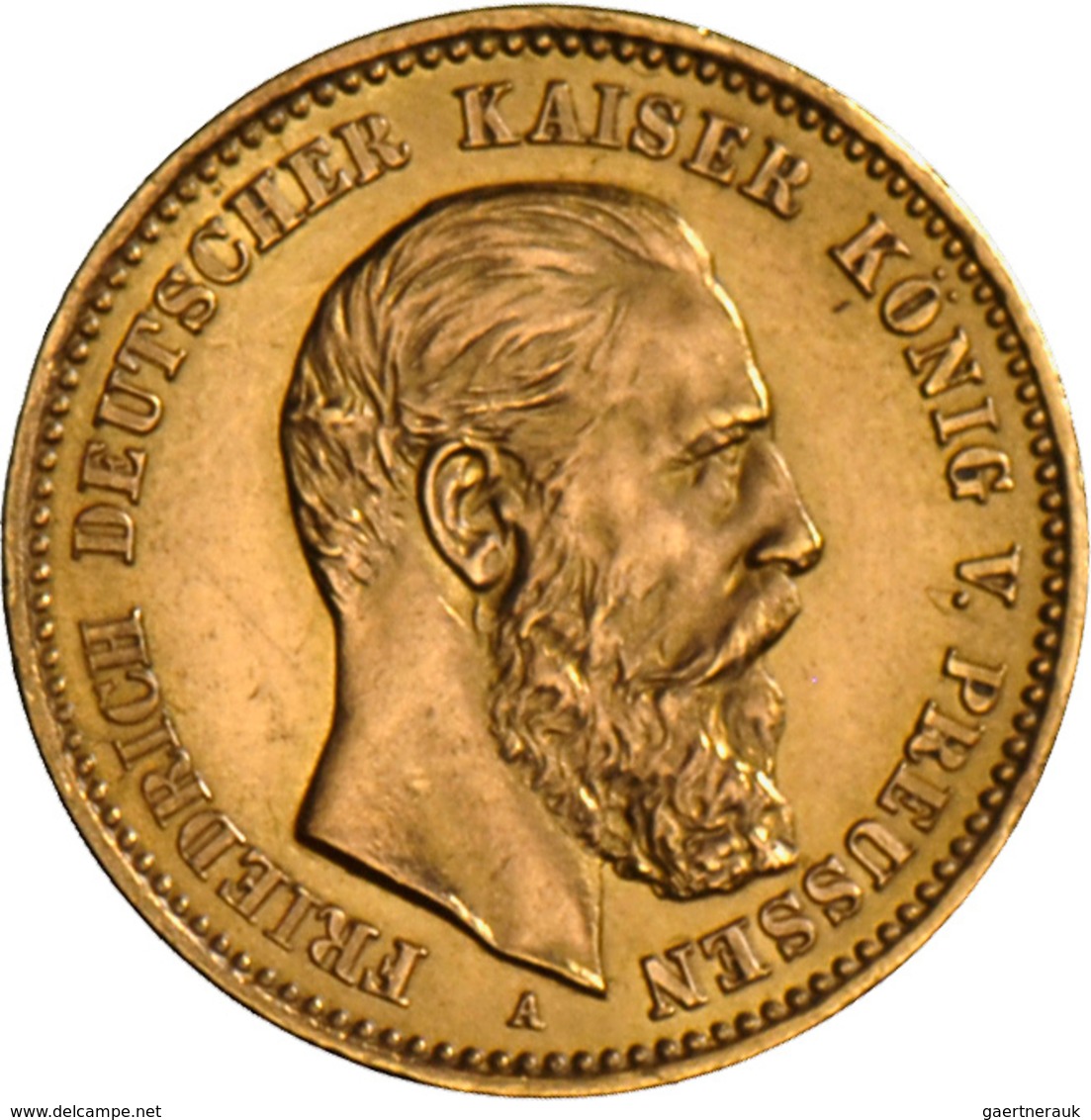 Preußen: Friedrich III. 1888: 10 Mark 1888 A, Jaeger 247, 3,99 G, 900/1000 Gold, Vorzüglich. - Goldmünzen