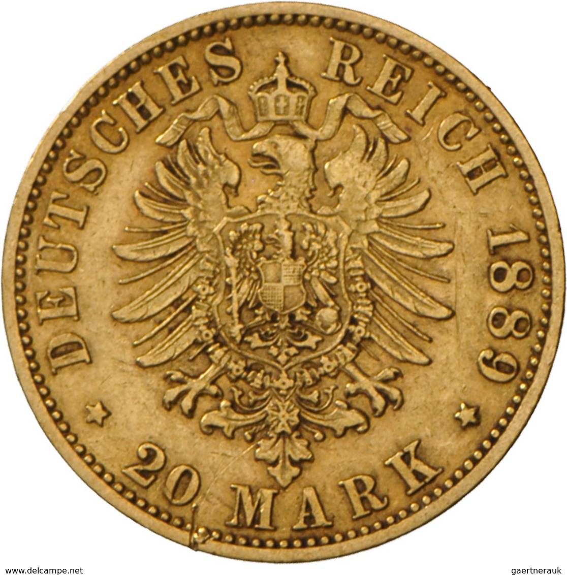 Preußen: Wilhelm II. 1888-1918: 20 Mark 1889 A, Jaeger 250, Sehr Schön. - Monete D'oro