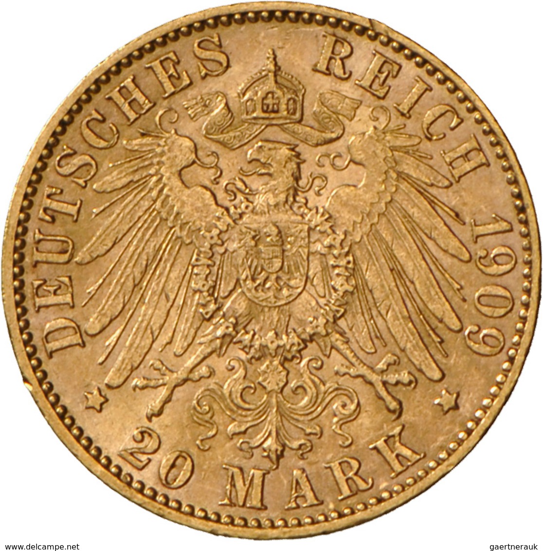 Preußen: Wilhelm II. 1888-1918: 20 Mark 1909 J, Jaeger 252, Sehr Niedrige Auflage, Sehr Schön - Vorz - Gouden Munten