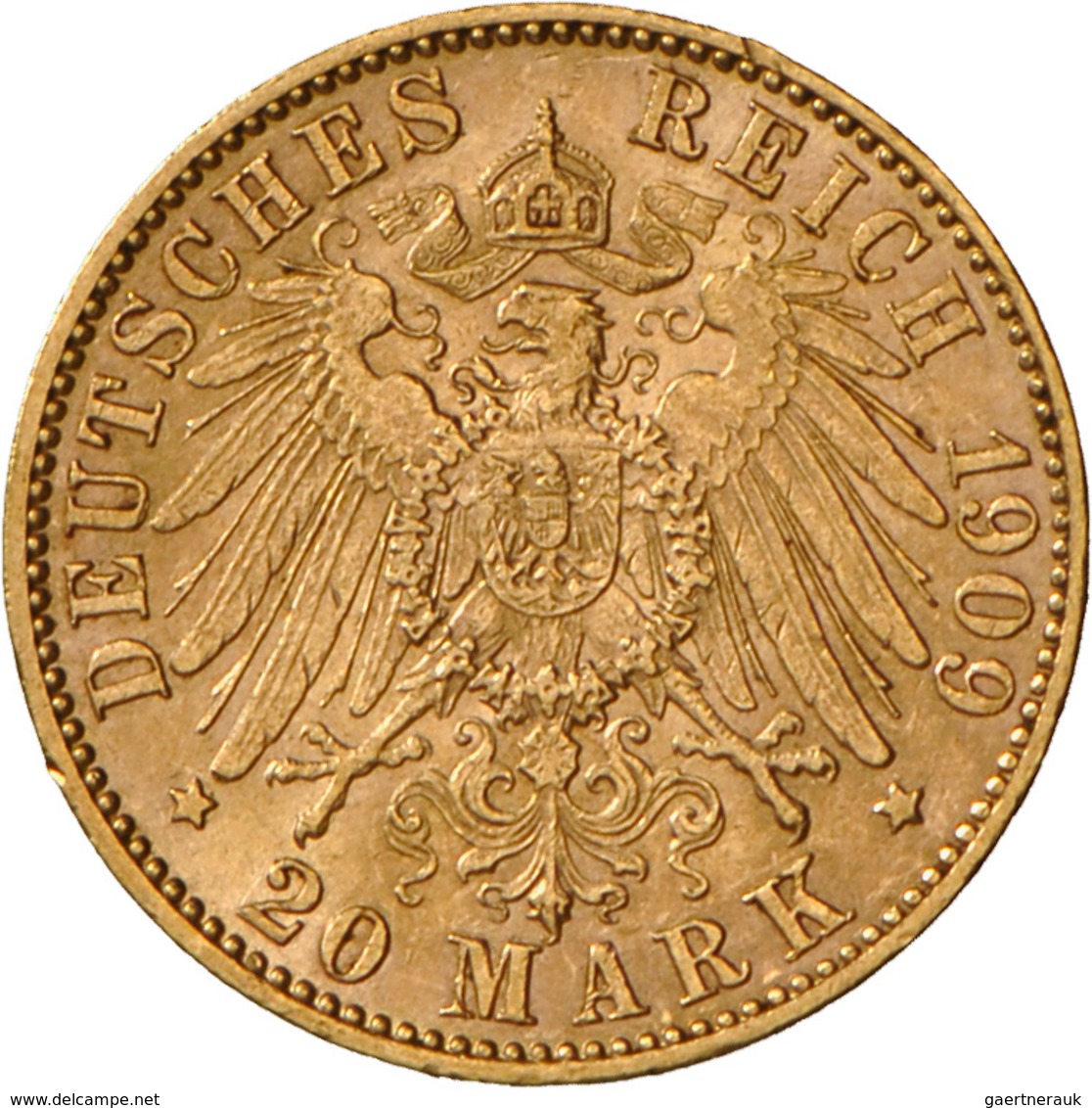 Preußen: Wilhelm II. 1888-1918: 20 Mark 1909 J, Jaeger 252, Sehr Niedrige Auflage, Sehr Schön - Vorz - Pièces De Monnaie D'or