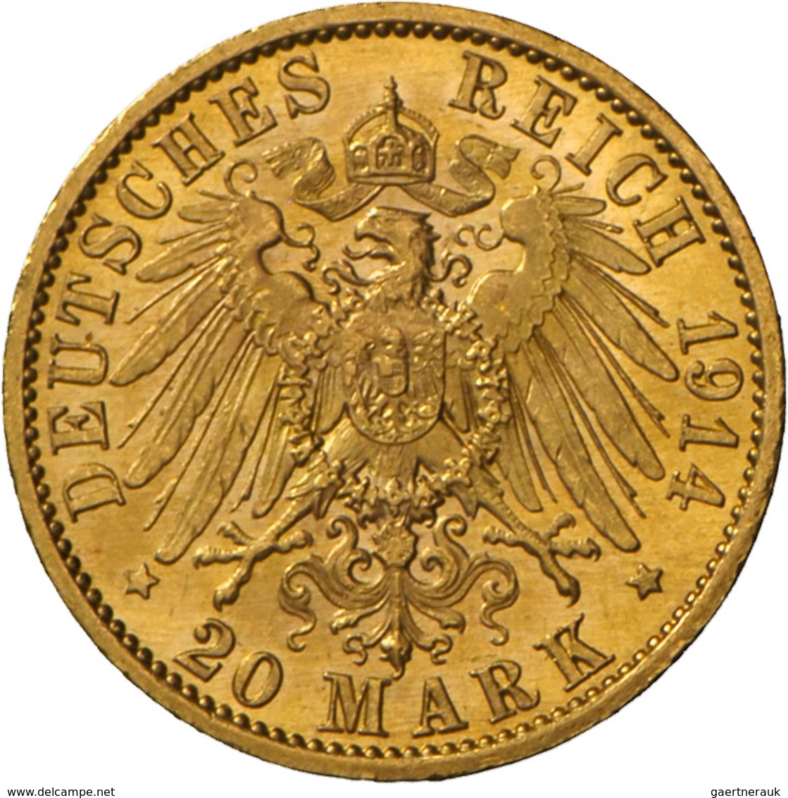 Preußen: Wilhelm II. 1888-1918: 20 Mark 1914 A, Uniform, Jaeger 253, 7,96 G, 900/1000 Gold, Kratzer, - Monete D'oro