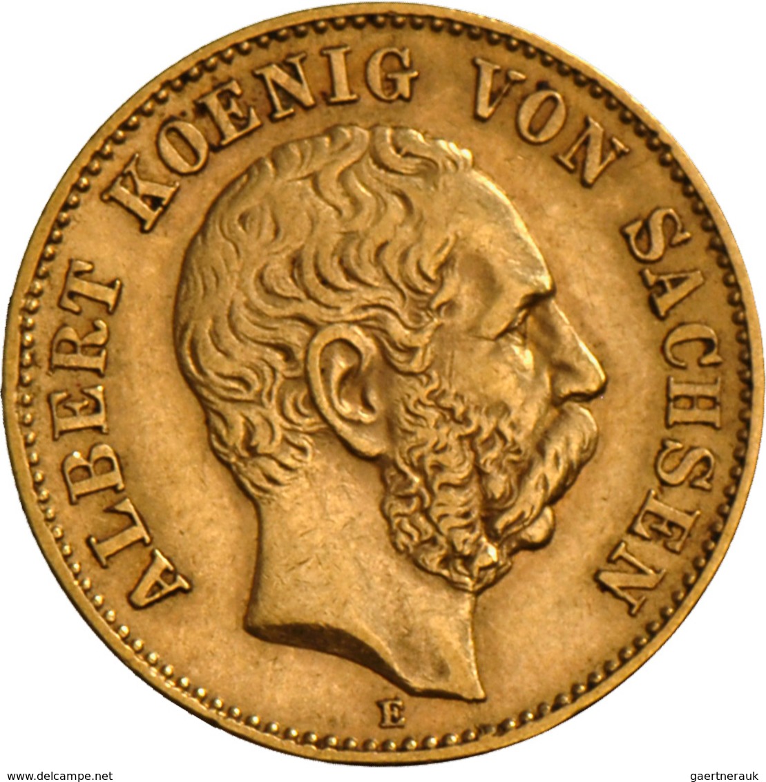 Sachsen: Albert 1873-1902: 20 Mark 1876 E. 7,90 G, 900/1000 Gold, Jaeger 262, Kl. Kratzer, Sehr Schö - Monete D'oro