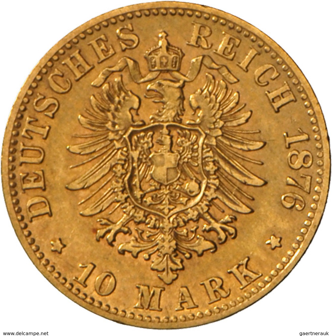Württemberg: Karl, 1864-1891: 10 Mark 1876 F, Jaeger 292, 3,93 G 900/1000 Gold. Sehr Schön. - Monete D'oro