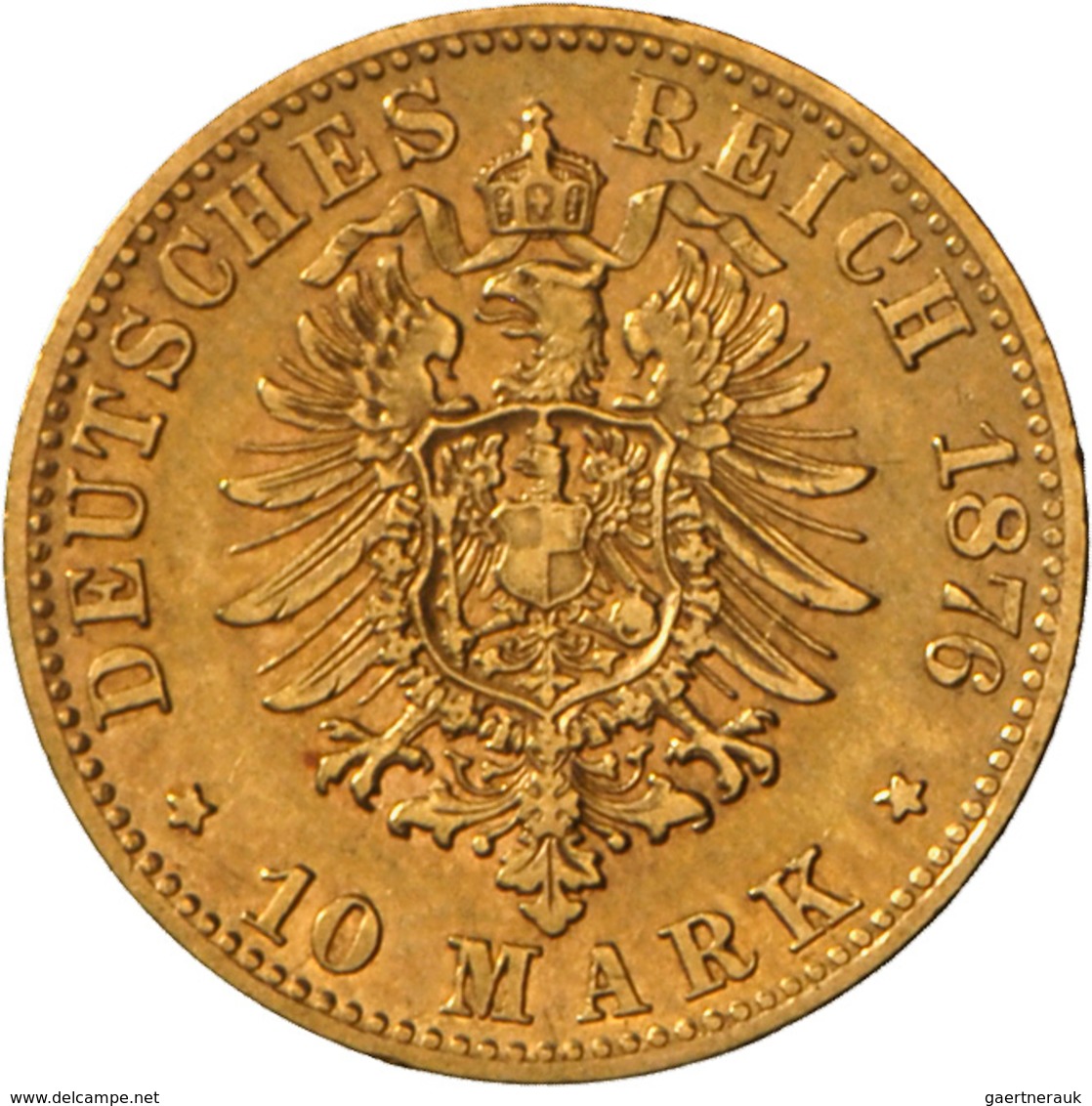 Württemberg: Karl, 1864-1891: 10 Mark 1876 F, Jaeger 292, 3,93 G 900/1000 Gold. Sehr Schön. - Pièces De Monnaie D'or