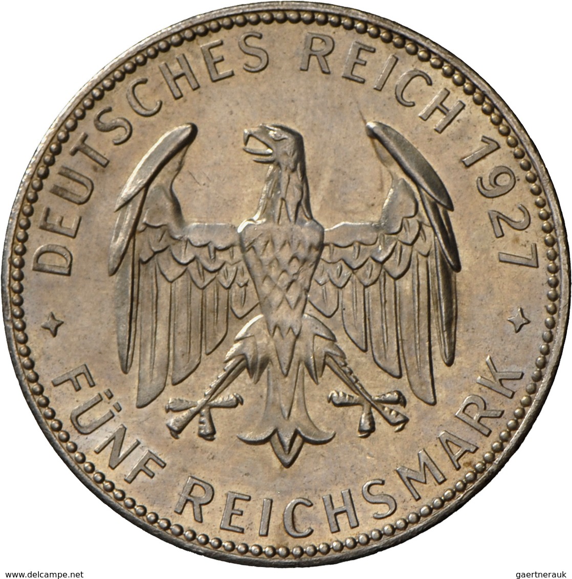 Weimarer Republik: 5 Reichsmark 1927 F, Universität Tübingen (Eberhard Im Bart), Jaeger 329, Winzige - Altri & Non Classificati
